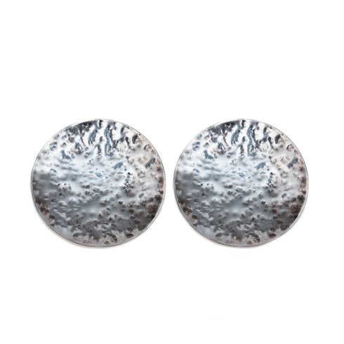 Σκουλαρίκια ατσάλι σφυρήλατο Anastasia Dimitriadi ασημί